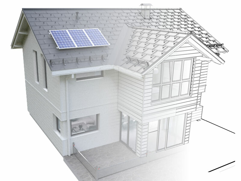 Model budynku korzystający z obiektów 3D i BIM oraz tekstury