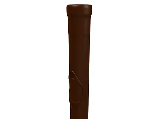 Rura stojakowa PREFA z otworem rewizyjnym, brązowa, Ø 80, 100, 120 mm, praktyczny otwór rewizyjny do rur spustowych.