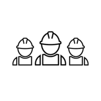 Clipart z trzema pracownikami
