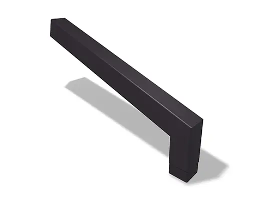 PREFA kolano 72° do rury kwadratowej (długie), dostępne w rozmiarach 80 i 100 mm, o wymiarach 1000 x 196 mm (widoczne).